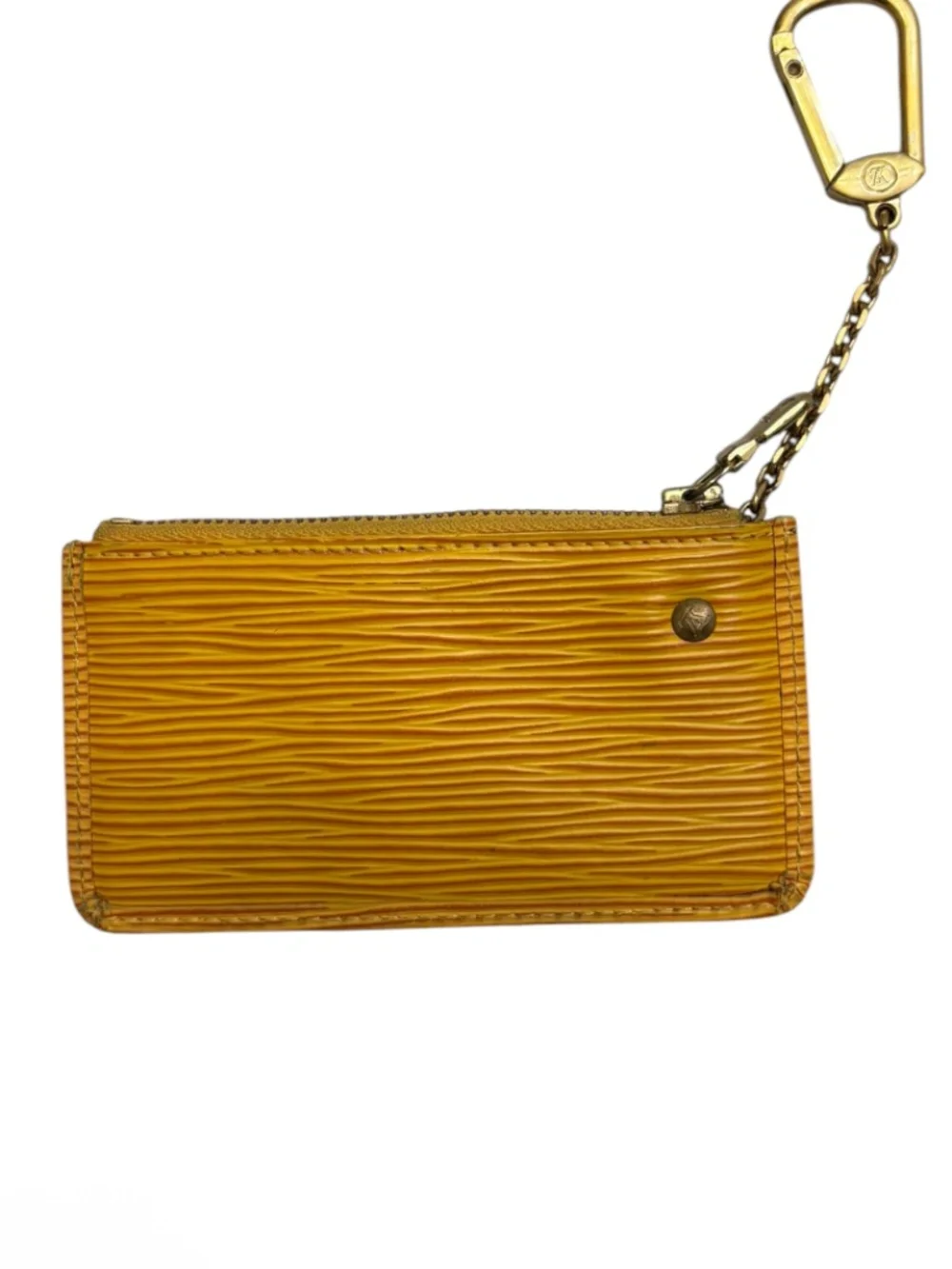 Louis Vuitton Coin Case with Carabiner Pochette Cles Yellow epi leather Spain